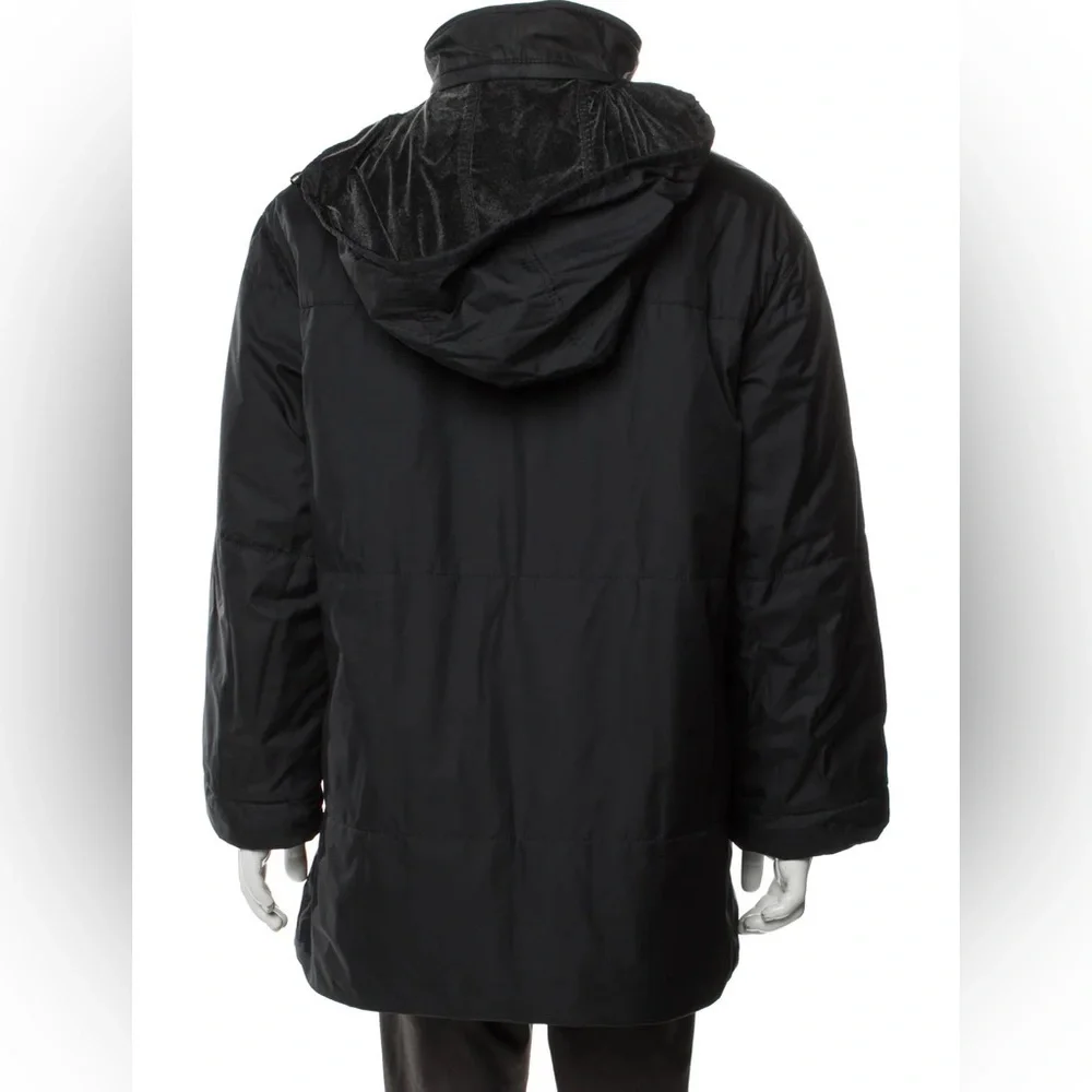 Salvatore Ferragamo Vintage 2000 Black Leather Reversible Puffer Coat IT50/US40